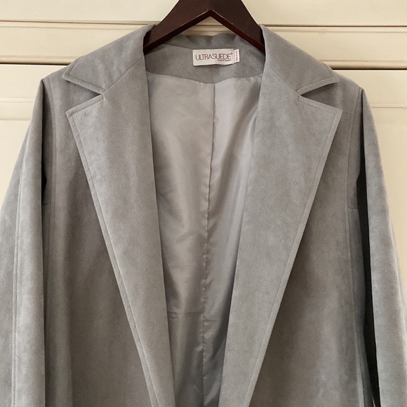 Ultrasuede Jackets & Coats Vintage Ultrasuede Long Open Belted Coat
